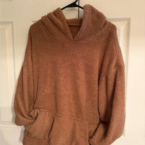 Cozy Brown Fuzzy Hoodie